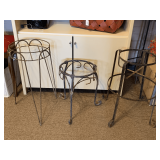 3 VINTAGE METAL PLANT STANDS 15", 20", 21"