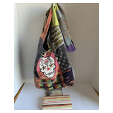 MULTI COLOR HIPPIE COTTON HOBO BAG W/ WALLET