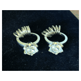 2 SILVERTONE KEYCHAIN ENGAGEMENT RINGS