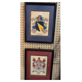 PAIR OF FRAMED FAMILY CREST "SCOTT" & "CAMPER"
