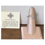 VINTAGE CAMROSE & KROSS CZ RING WITH HALO SETTING SIZE 6