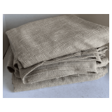 FOUR 35X88 TAN TWEED CURTAINS