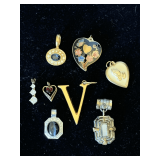 8 VINTAGE PENDANTS