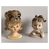 2 VINTAGE INARCO HEAD VASES