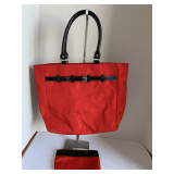 ALLURE RED VINYL TOTE