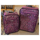ROCKLAND PURPLE LEOPARD PATTERN 2 PIECE LUGGAGE SET
