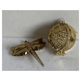 2 VINTAGE SOLID GLASS ORNAMENTS