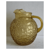 VINTAGE ANCHOR HOCKING HONEY GOLD MILANO BALL PITCHER 9" TALL
