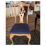 NICE HEAVY SOLID OAK DINING CHAIR WITH UPHOLSTERED SEAT & SHIELD BACK
