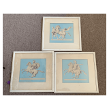SET OF 3 VINTAGE FRAMED GREEK PRINTS 15 3/4" X 16 1/4"