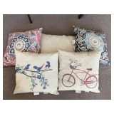 ASSORTMENT OF 5 NICE THROW PILLOWS