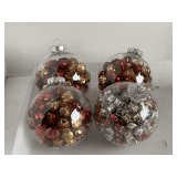 4 UNIQUE CHRISTMAS ORNAMENTS (CONTAINER NOT INCLUDED)