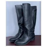 LADIES TALL BLACK BOOTS SIZE 9 (BARELY WORN)