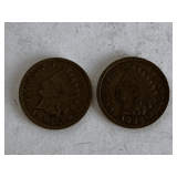 2 INDIAN HEAD PENNIES (1906, 1901)