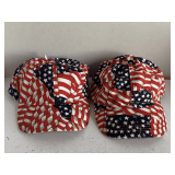 2 NEW FLAG BASEBALL CAPS