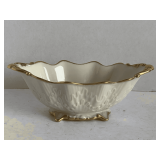 VINTAGE OVAL LENOX CANDY DISH W/ 24KT GOLD TRIM 7" LONG