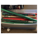 LARGE CRATE FULL OF ASSORTED WRAPPING PAPER (MANY ROLLS NEW) CRATE INCLUDED