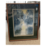 VINTAGE SCHELLENBERG WATERCOLOR 22 1/2" X 27"