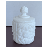 VINTAGE WESTMORELAND WHITE MILK GLASS JELLY CONTAINER 4" TALL