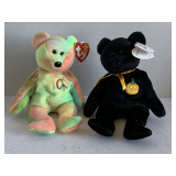 2 TY BEANIE BABIES - 2000 "HAUNT" W/ TAG ERROR & 1996 "PEACE"