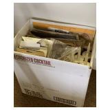 BOX FULL OF SAND PAPER (VARIOUS SIZES) & ALL PURPOSE ADHESIVE CAULK TUBES