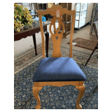 NICE HEAVY SOLID OAK DINING CHAIR WITH UPHOLSTERED SEAT & SHIELD BACK