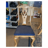 NICE HEAVY SOLID OAK DINING CHAIR WITH UPHOLSTERED SEAT & SHIELD BACK