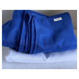 60X102 WHITE LINEN TABLE CLOTH & 90X132 BLUE TABLECLOTH