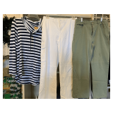 RUBY RED TOP SIZE MED, RALPH LAUREN PANTS SIZE 10 & CHICO