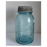ANTIQUE BALL AQUA MASON JAR