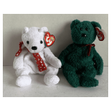 2 TY BEANIE BABIES - 2000 "HOLIDAY TEDDY" & 2001 "HOLIDAY TEDDY"