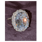 Sterling Silver and Cubic Zirconia Ring, Size 8