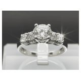 CZ Ring Marked 14K Size 6.75 - 2.8 Grams