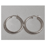 Thick Hoop Earrings Marked 925