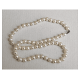 Pearl Necklace With Sterling Silver Clasp - Appear to be real
