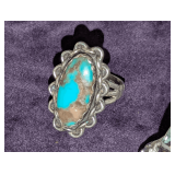 Sterling Silver Ring With Gemstone Marked Sterling Size 6.75