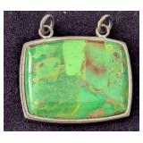 Sterling Silver Green Turquoise Pendant