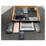 Cell phone assortment to include Apple, Samsung, Motorola, and more, working condition unknown. Also includes a small tablet, approximately 19 pieces total, see pictures for details.