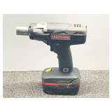 Craftsman half inch cordless impact wrench, 19.2 V, comes with battery, no charger, did power up, see pictures for details.