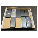 Cell phone assortment to include AT&T, Samsung, Apple, and more. Eight pieces total, working condition unknown, see pictures for details.