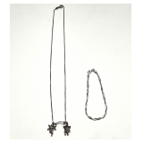 Twisted spiral bracelet, stamped 925 also includes an angel pendant necklace, stamped 925, tub is not included, see pictures for details.