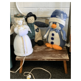 LIGHTED FELT CHRISTMAS ANGEL, WEIGHTED BLUE PENGUIN & MORE