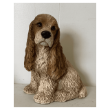 VINTAGE COCKER SPANIEL STATUE HEAVY RESIN BY UNIVERSAL STATUARY CORP 11 1/2" TALL X 8" DEEP X 9 1/2" WIDE