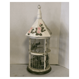 DECORATIVE WOOD & METAL PAINTED BIRD HOUSE