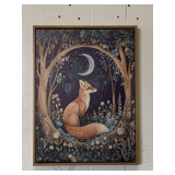 VINTAGE STYLE FRAMED TEXTURED WALL ART "FOX" 12X16