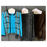 3 SWEATERS - SIZE S/M - BLACK, BROWN, TURQUOISE