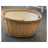 EXTRA LARGE WOVEN BASKET WITH LINER 18 1/2" LONG X 15" WIDE X 10" TALL