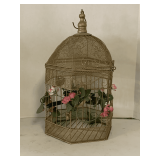 DECORATIVE BRONZE METAL BIRD HOUSE 19" TALL X 11" WIDE