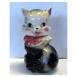VINTAGE AMERICAN BISQUE "FLUFFY CAT" COOKIE JAR 12" TALL X 6" WIDE