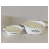 VINTAGE CORNING WARE "CORNFLOWER BLUE" 1 1/2 QT AND PETITE PAN